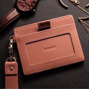 Andar The Denner Keychain Cognac Leather Wallet NWOT